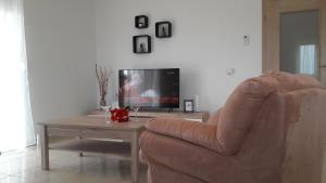 Televízia a/alebo spoločenská miestnosť v ubytovaní Holiday Home Luka