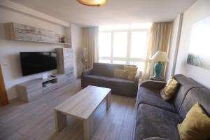 Televízia a/alebo spoločenská miestnosť v ubytovaní Apartamento Montes de Oca