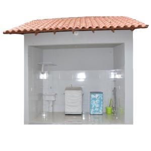 a room with a counter with a sink in it at Aconchego de Piratininga-Niterói Rj in Niterói