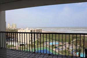 a balcony with a view of the ocean at Saida IV Condos S4801 in South Padre Island
