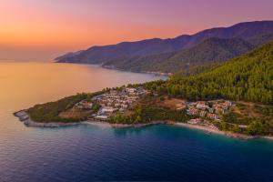 an island in the middle of a body of water at Adrina Beach Hotel in Panormos Skopelos