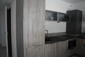 Kuchyň nebo kuchyňský kout v ubytování Centre Juan les Pins 1 bedroom with AC, swimming pool and parking