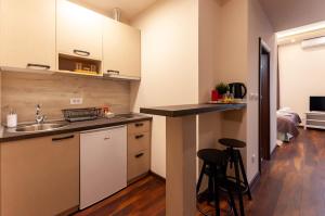 Dapur atau dapur kecil di Mala Sava Apartmani