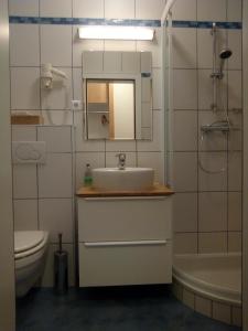 Een badkamer bij Seeblick-Appartements Ossiach