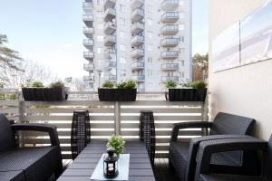 Balkón alebo terasa v ubytovaní STRANDIDYLLE Apartment mit Meerblick und Kamin