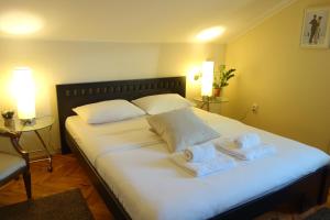 Postel nebo postele na pokoji v ubytování Villa Quantum Beograd