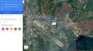 una mappa della rotta proposta per l’autostrada di Hotel Suni Sentani a Jayapura