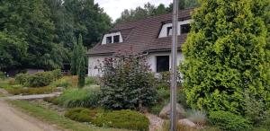 a house with a garden in front of it at Ferienwohnung "Waldfrieden" in Altdöbern