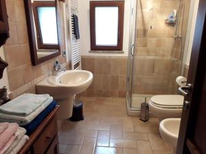 a bathroom with a sink toilet and a shower at Varazze Sea Mountain 2 in Varazze +28 photos