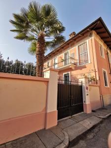 a palm tree in front of a house at B&B Ad Quintum Torino in Collegno