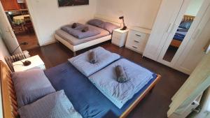 Katil atau katil-katil dalam bilik di Ljubljana apartment