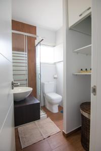 a bathroom with a toilet and a sink at HomeForGuest Apto 20 PASOS DEL MAR, EL PORIS CON VISTA MAR in Arico el Nuevo