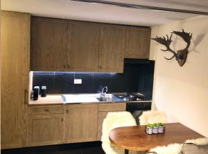 Kuchyň nebo kuchyňský kout v ubytování Marelle Apartment, Verbier