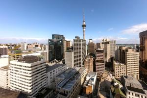 Uma vista geral de Auckland ou a vista da cidade a partir do aparthotel