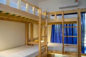 阿伯来GREEN NEST HOSTEL, Baga-Arpora, North Goa的有两张双层床和一扇窗户的房间 更多26张照片