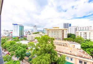 a view of a city skyline with tall buildings at Minh Cat Hotel in Nha Trang