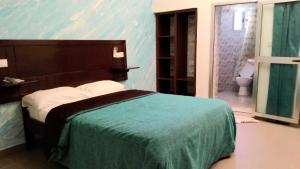 - une chambre avec un lit et une salle de bains avec des toilettes dans l'établissement Hotel du Golfe de Guinée, à Conakry