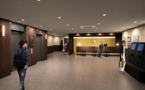 a rendering of the lobby of a hospital at Sanco Inn Nagoya - Shinkansenguchi in Nagoya