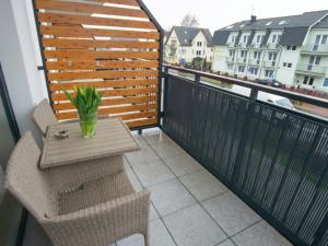 Balkón alebo terasa v ubytovaní Apartament z HUŚTAWKĄ Bel Mare