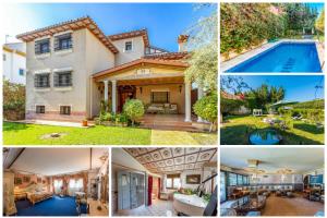 a collage of pictures of a house at VILLA WITH PRIVATE POOL,NEAR THE BEACH , BBQ, WiFi in Málaga