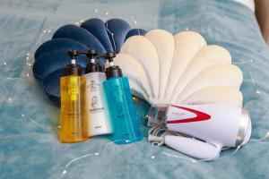 a group of products sitting on top of a table at Costiera Osaka Bay in Osaka