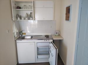 Kuchyň nebo kuchyňský kout v ubytování Evgenia Rooms