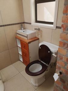 a bathroom with a toilet and a sink at Bona Lodge in Cape Town