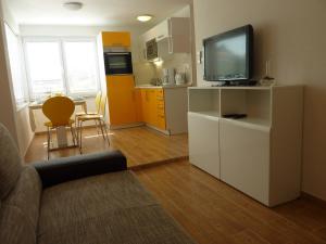Televízia a/alebo spoločenská miestnosť v ubytovaní Apartments Ori
