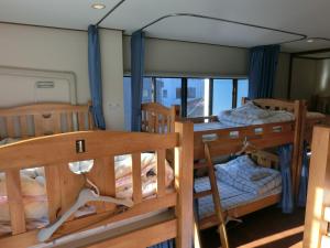 Двухъярусная кровать или двухъярусные кровати в номере Mt Fuji Hostel Michael's