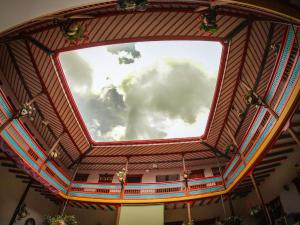 a large window in the ceiling of a building at Hotel Jardin Antioquia in Jardin