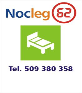 a logo for a nocle company with a bed at Nocleg 62 Koszalin in Koszalin
