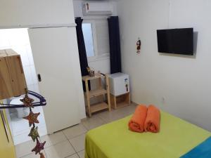 Télévision ou salle de divertissement dans l'établissement Pousada e Hostel Boneca de Pano
