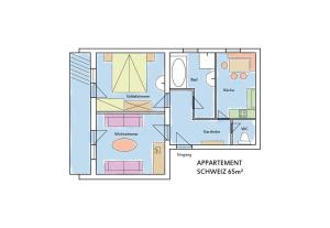 Plán poschodí v ubytovaní Drei Sonnen Landhaus Reihan