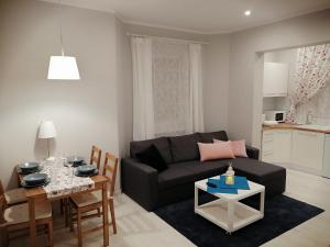 Η κουζίνα ή μικρή κουζίνα στο Cicha Przystań - Apartamenty Wyspa Solna +26 φωτογραφίες