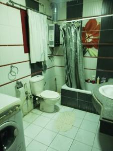 a bathroom with a toilet and a sink at Manial CAIRO شقه فرش مودرن 145متر علي شارع المنيل الرئيسي جزيرة المنيل الروضة قريبه جدا من النيل in Cairo