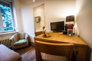 TV a/nebo společenská místnost v ubytování Chambres d'Hôtes Les Deux Hêtres