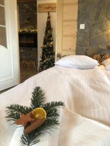 Posteľ alebo postele v izbe v ubytovaní Apartamenty Willa Szafran z widokiem na góry