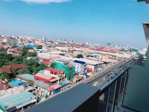 Nespecifikovaný výhled na destinaci Phnompenh nebo výhled na město při pohledu z hotelu