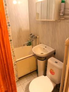 モスクワにあるApartment G-Kvartal Khimskinskiy 9の小さなバスルーム(トイレ、シンク付)