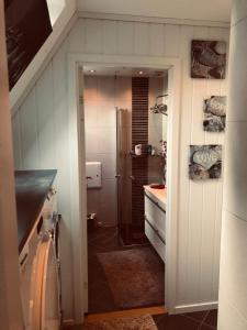 Vannituba majutusasutuses Ålesund downtown loft room with shared bathroom