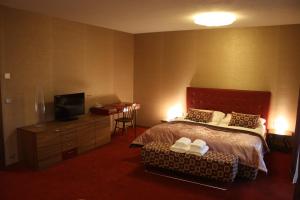 Postel nebo postele na pokoji v ubytování Hotel Rajská zahrada