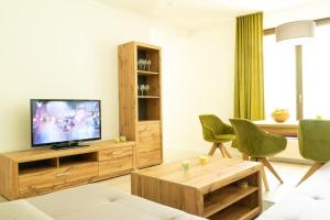 Televízia a/alebo spoločenská miestnosť v ubytovaní Apartmán Tále