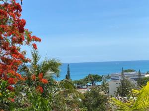 - une vue sur l'océan depuis la plage dans l'établissement Résidence les cactus, à Nouméa