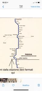 a map of the city of kota kinabalu showing the train stations at Villa Zen Apartment in Padova