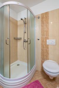 ロヴランにあるHoliday House Maricaのシャワーとトイレ付きのバスルーム