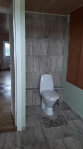 a bathroom with a white toilet in a room at Viirpuu puhkemaja in Kuressaare +18 photos