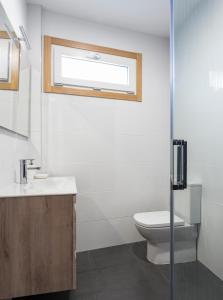 ein Bad mit einem WC und einem Waschbecken in der Unterkunft APARTAMENTO LUMINOSO EN CANGAS - A in Cangas