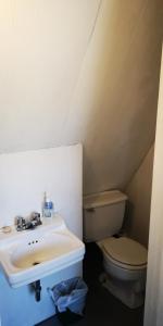 a bathroom with a sink and a toilet at Yellow Dog Lodge, Inc. in Yellowknife