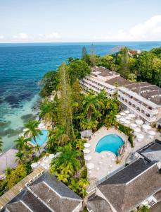 an aerial view of the resort and the ocean at Couples Sans Souci in Ocho Rios