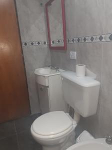 a bathroom with a white toilet and a sink at Roberta 3 in Bahía Blanca